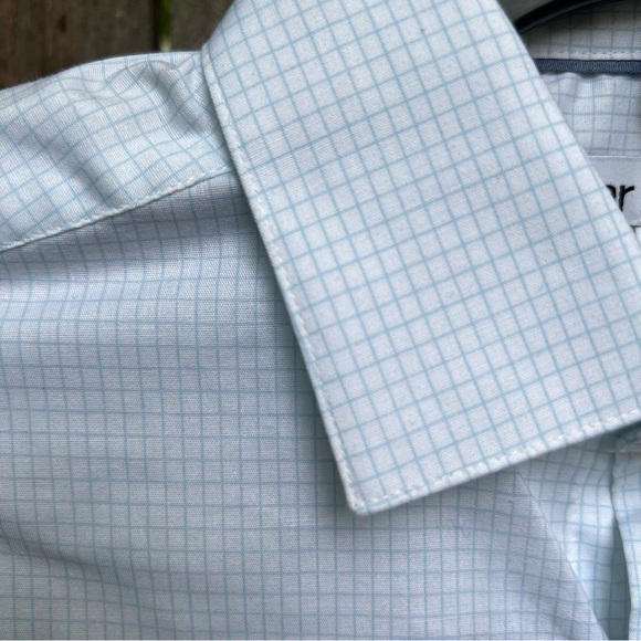 Bar III Mens Dress Shirt Slim Fit Stretch Lite Blue Button - Picture 9 of 12